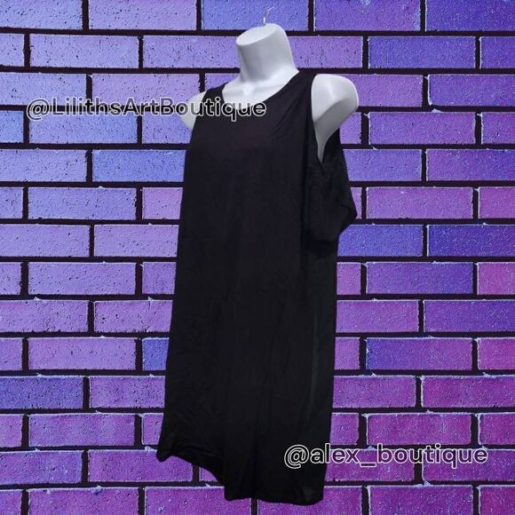 H&M Cold Shoulder Back Mesh Shirt dress - Picture 3 of 9